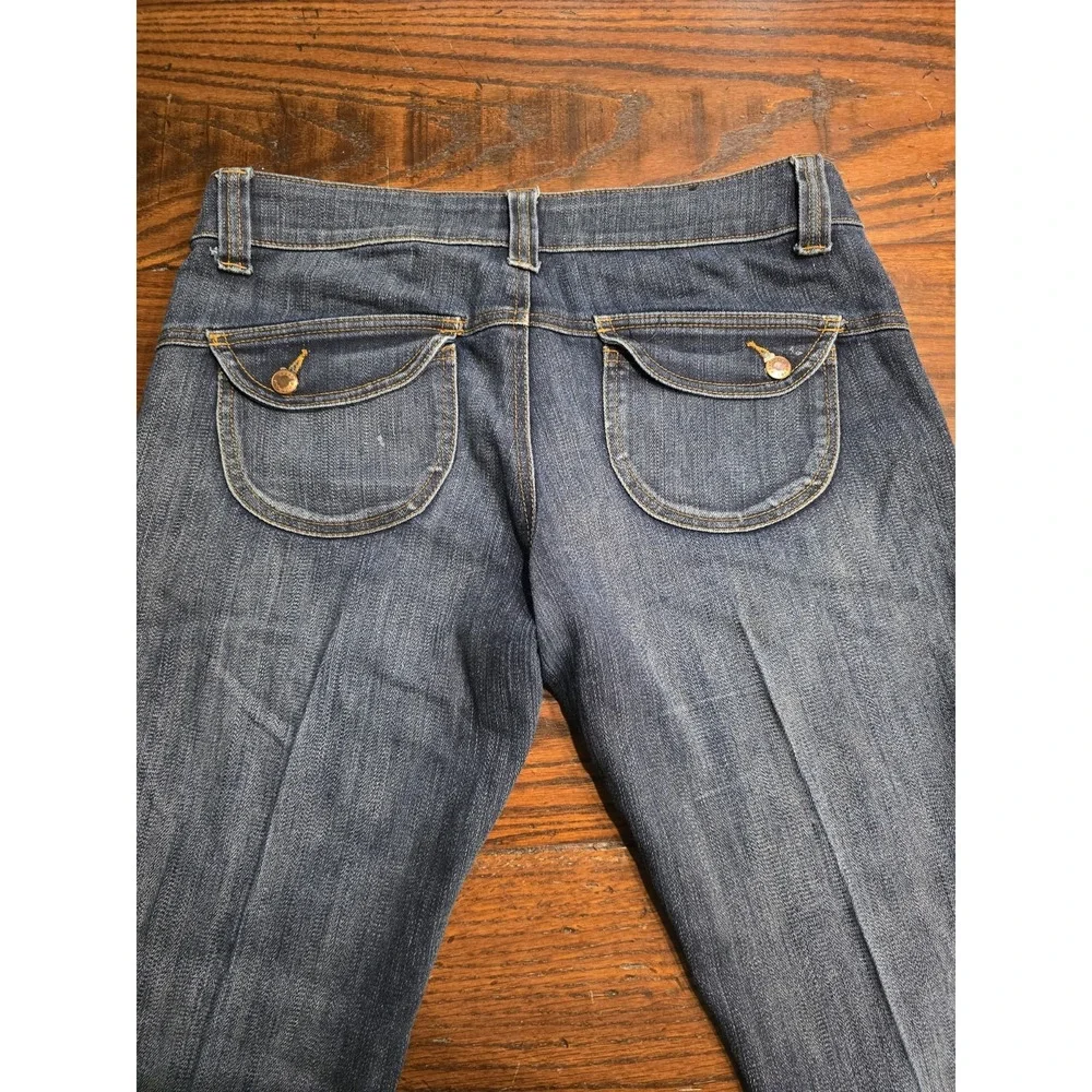 YOUNIQUE Originals Jeans Mid Rise Junior's 13 Flared‎ Dark Wash Blue Denim EUC - Picture 2 of 8